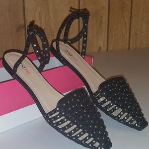 Black Gold Studded Sandals